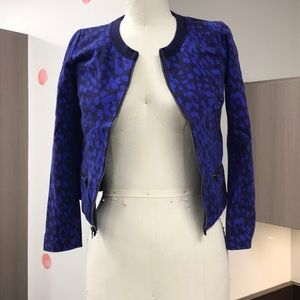 Blue Leopard Print Jacket